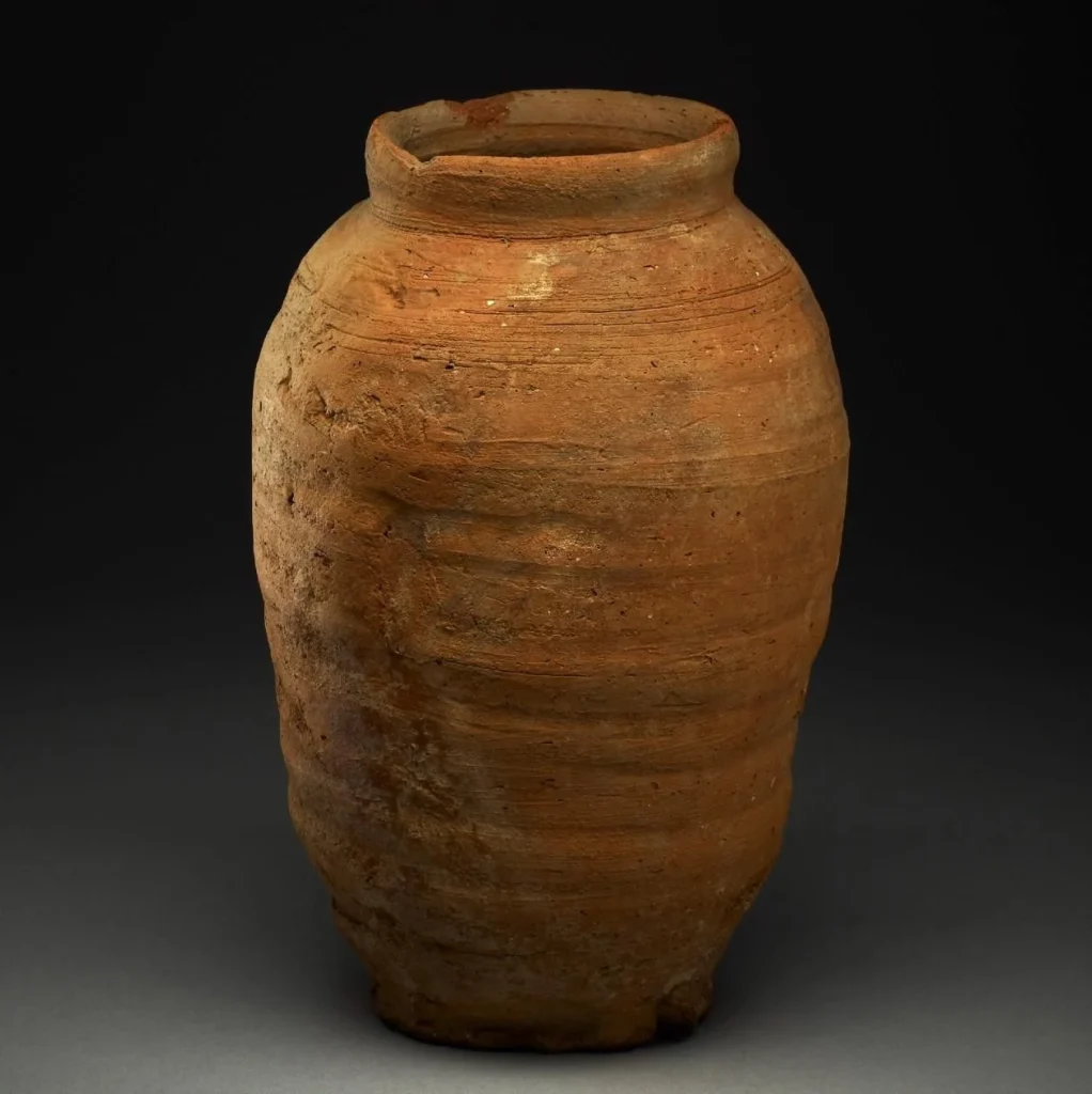 Pottery beer jar. From Esna, Egypt, Second Intermediate Period (c. 1650–1550 BC).
