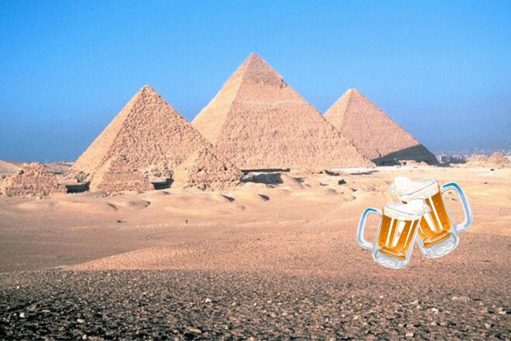 Beer and pyramid of Giza