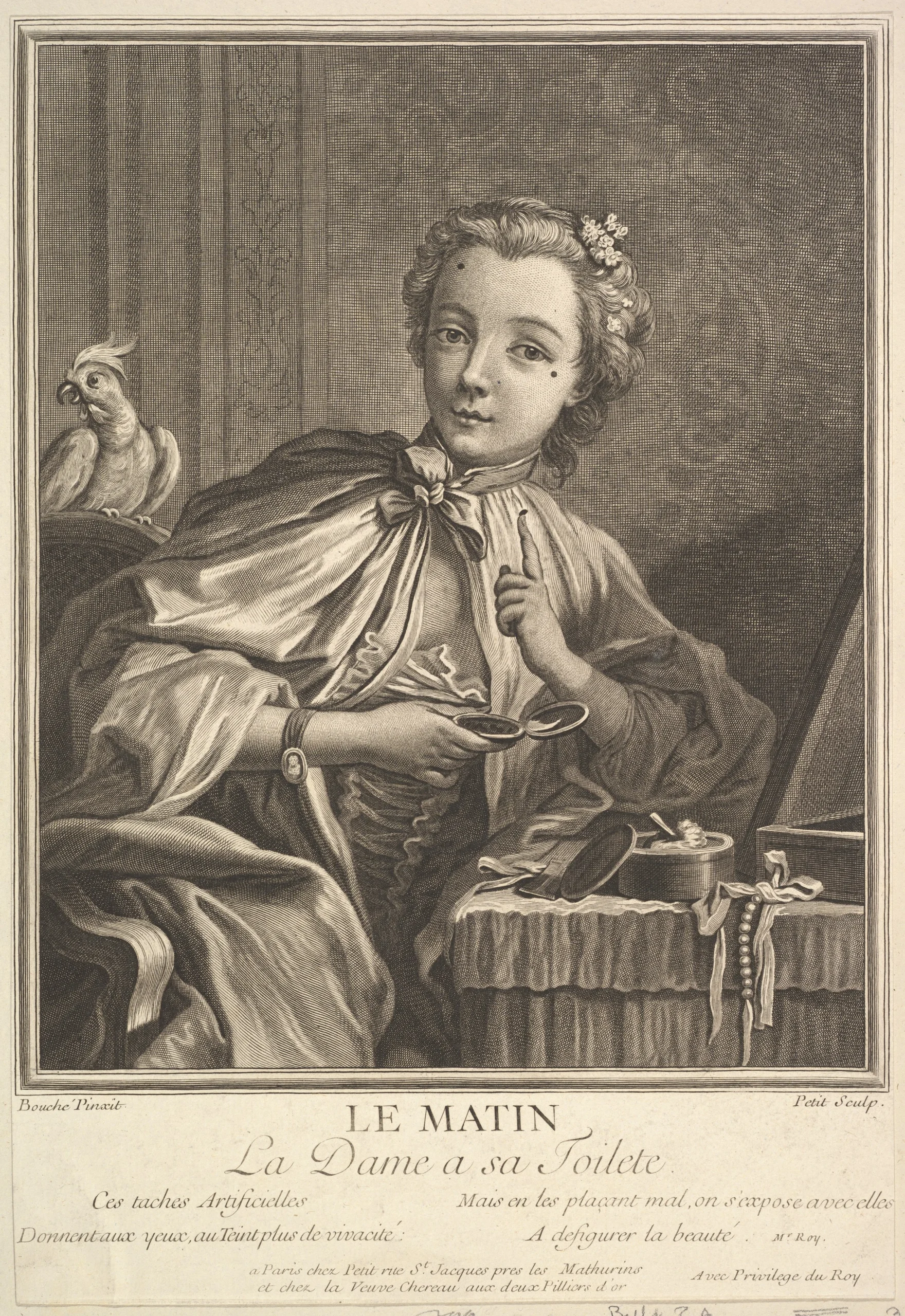 “Morning,” an 18th-century etching and engraving by Gilles Edme Petit, after a design by François Boucher