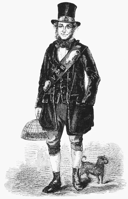 Jack Black, her majesty’s official rat catcher, posed with his tools of the trade in 1851.