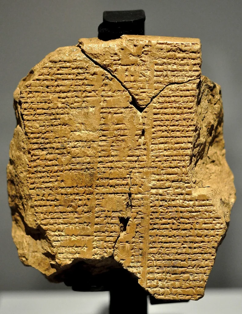 This partially broken clay tablet is a newly discovered piece of Tablet V from the Epic of Gilgamesh.