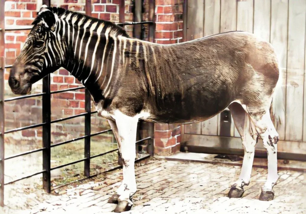 The quagga was a now-extinct subspecies of zebra. This mare was photographed at Regent’s Park Zoo in London before the species disappeared.