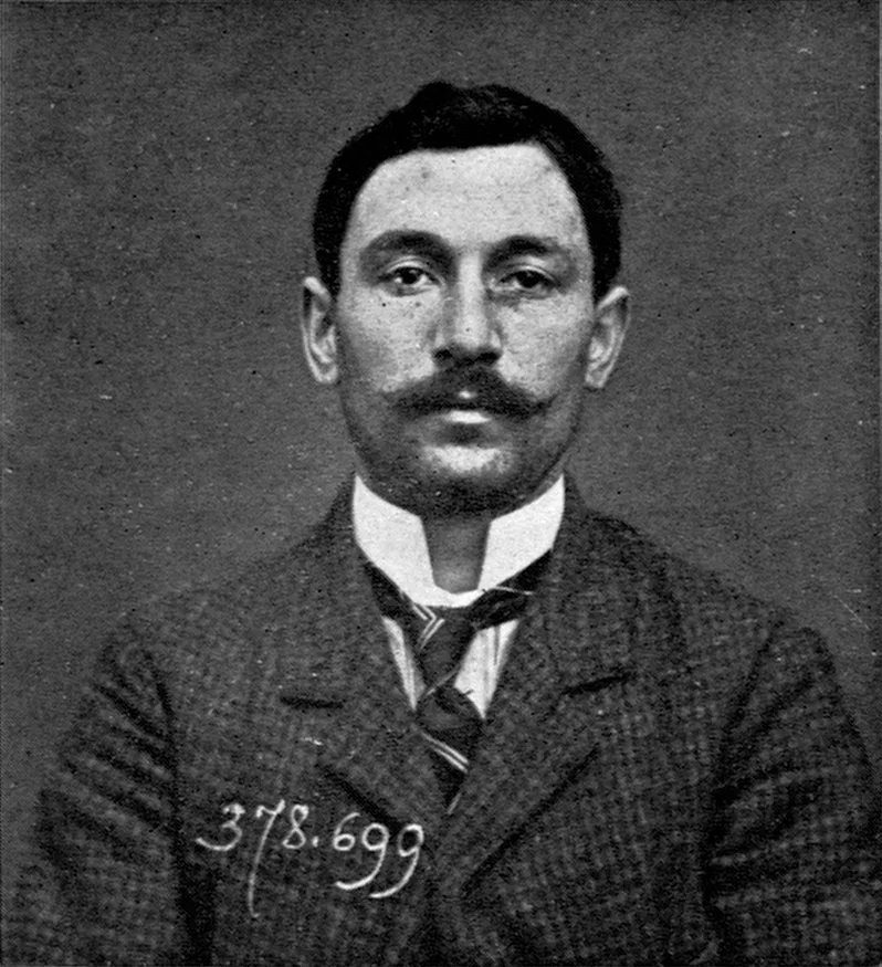 This 1909 mug shot shows Vincenzo Peruggia, the man believed to have stolen the Mona Lisa from the Louvre in 1911.