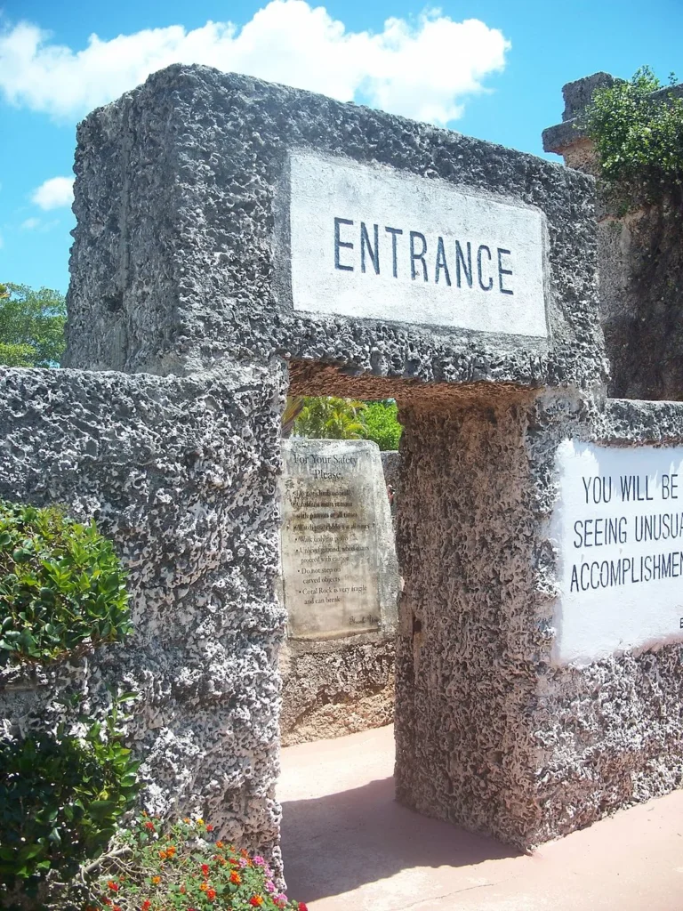 The entrance to Coral Castle in Homestead, Florida, photographed in April 2011.