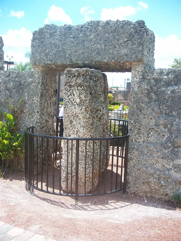 The nine-ton revolving gate at Coral Castle in Homestead, Florida is one of the site’s most famous features.