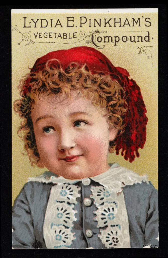 This vintage advertisement for Lydia E. Pinkham’s “Vegetable Compound” promoted the tonic as a cure for “all female complaints.”