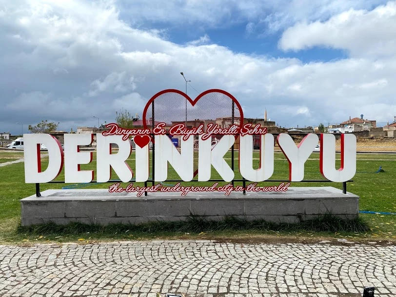 A visitor photo spot at Derinkuyu, the ancient underground city in Turkey, captured in November 2020.