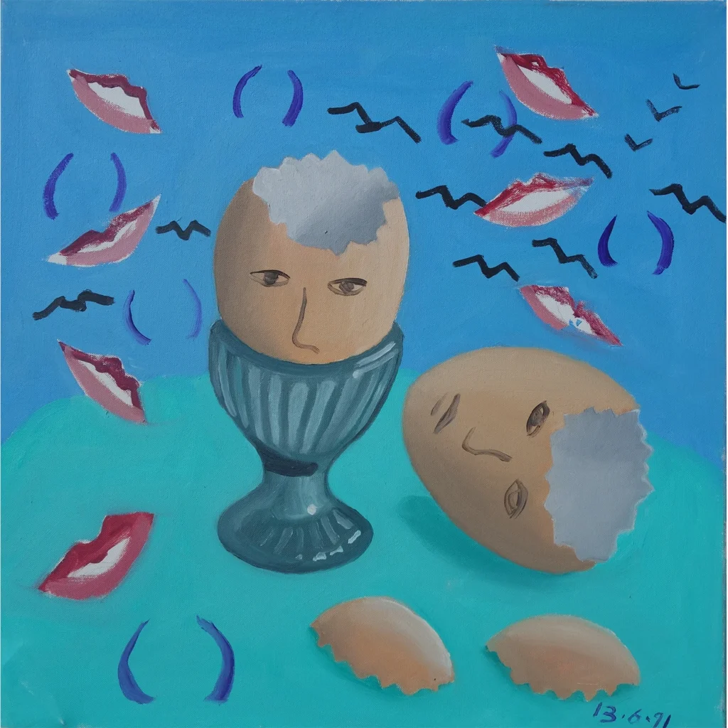 Bryan Charnley’s Self Portrait #13 was painted on June 13, 1991