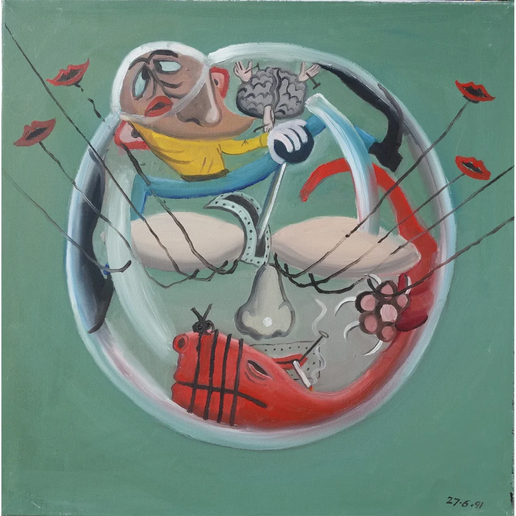 Bryan Charnley’s Self Portrait #15 was painted on June 27, 1991