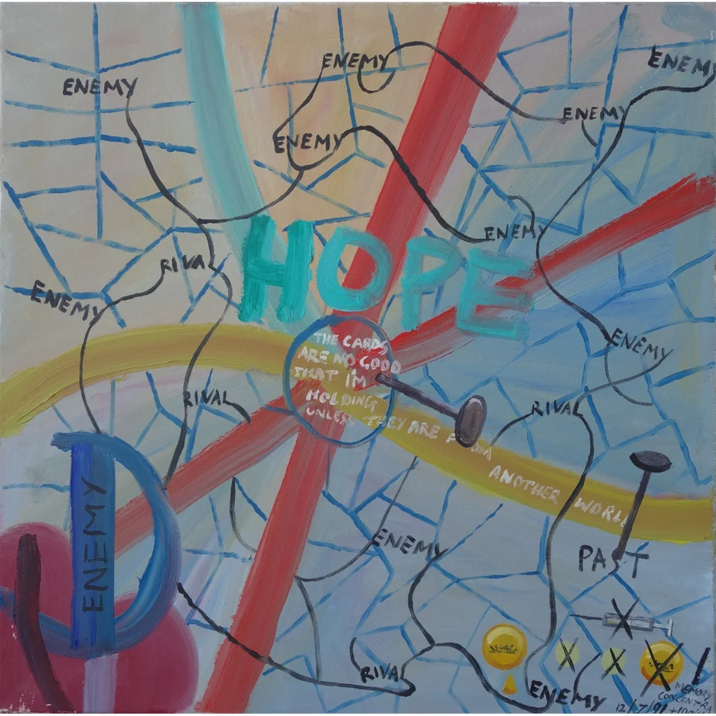 Bryan Charnley’s Self Portrait #16 was painted on July 12, 1991