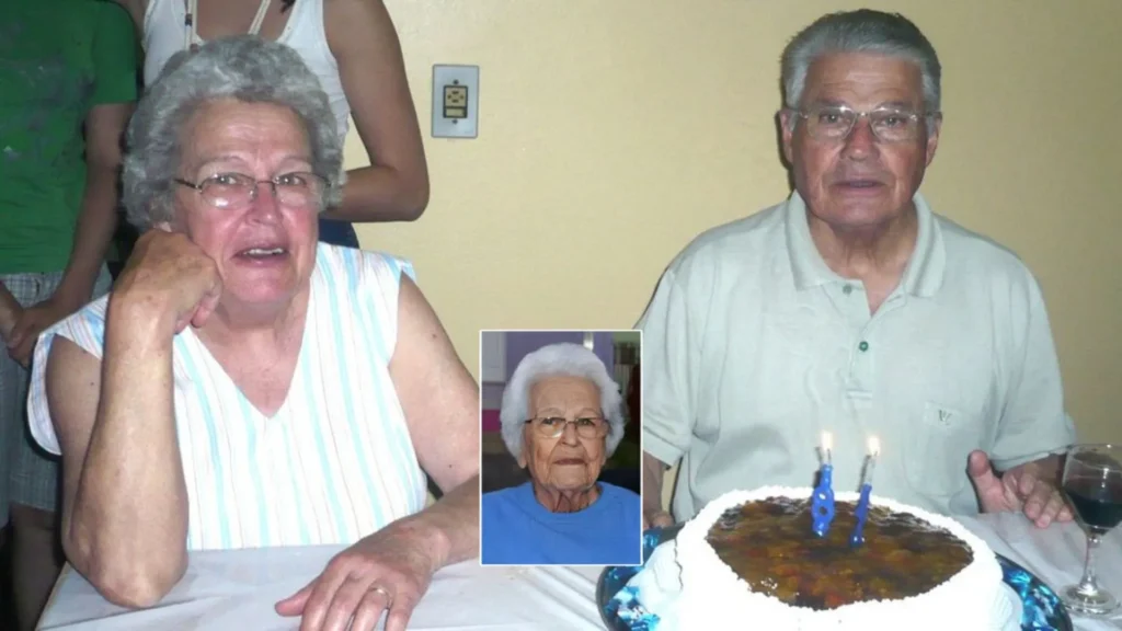 Delmar and Beatriz Winck smiling at a family birthday celebration before her disappearance in Aparecida in 2012.