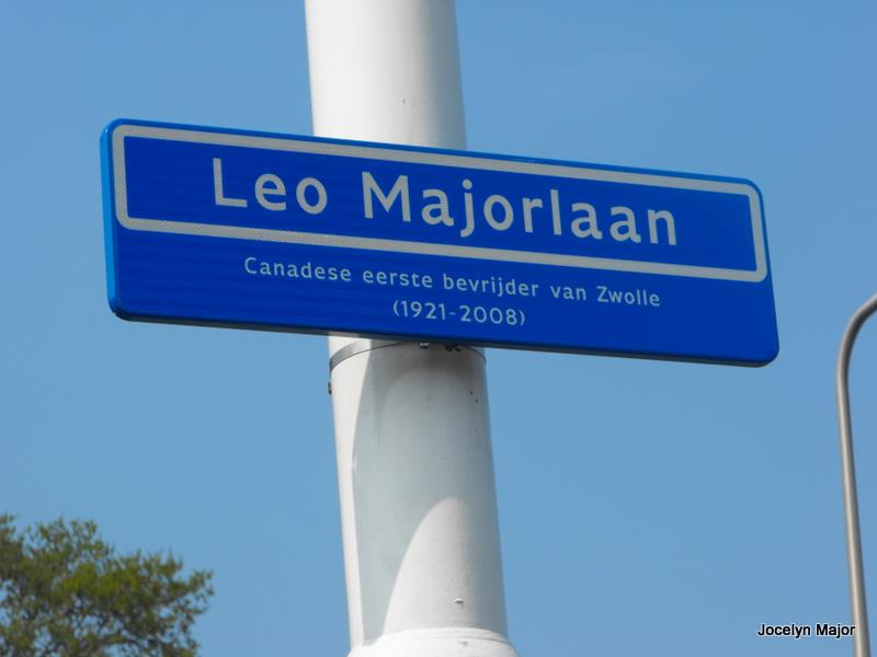 Street sign for Léo Majorlaan in Zwolle, Netherlands