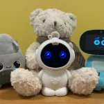 AI toys tested by U.S. PIRG including FoloToy Kumma teddy bear, Curio Grok, Robot MINI, and Miko 3 displayed together