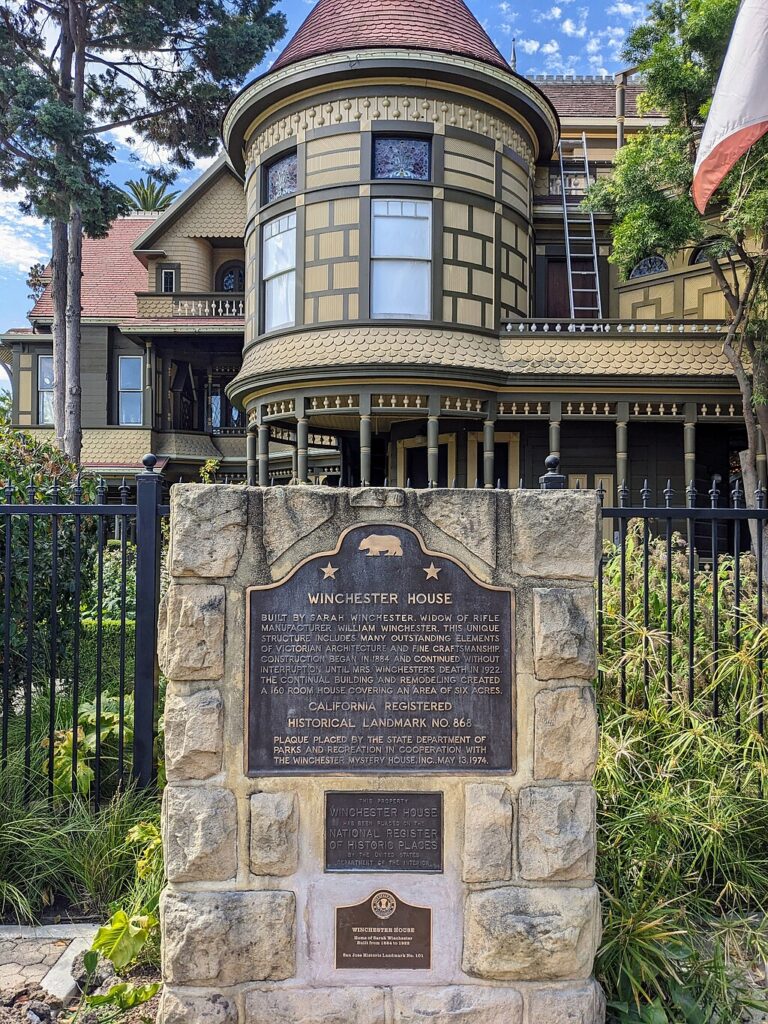 Winchester Mystery House plaque in San Jose California photographed in 2023