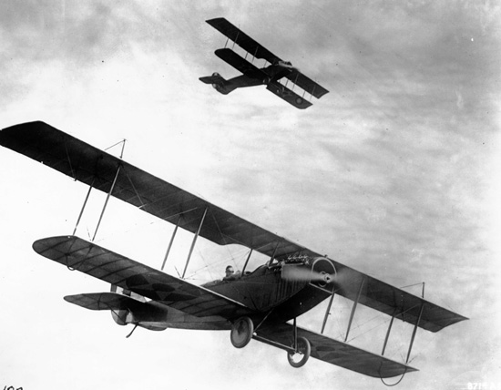 Curtiss JN-4 Jenny biplane used by early U.S. airmail pilots in the 1920s