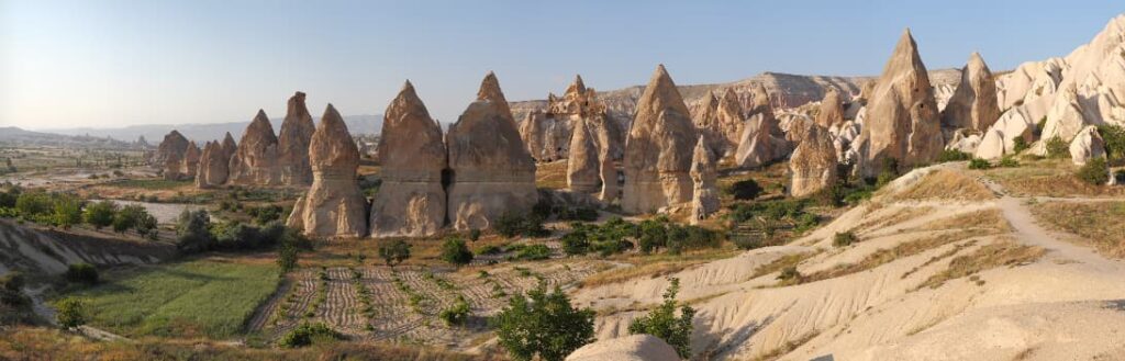 Fairy Chimneys rock formations near Göreme in Cappadocia, central Turkey