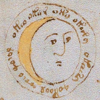 Astronomical illustrations from the Voynich Manuscript showing circular diagrams and celestial imagery.