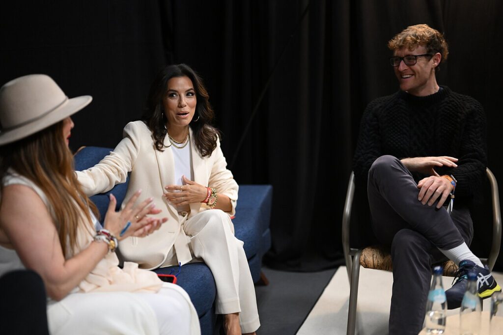 Eva Longoria at Web Summit 2022, used in an article about how she helped save John Wick with 6 million dollars before it became a franchise