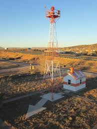 Historic airway beacon tower used for early aviation navigation in Montana