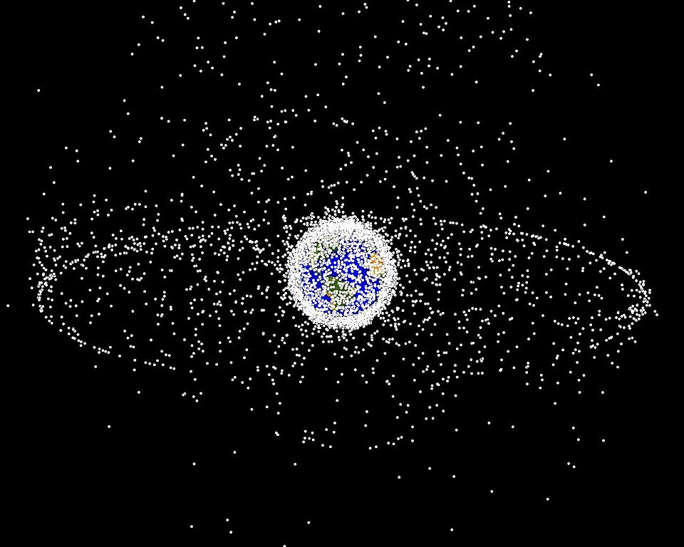 NASA debris plot showing tracked objects and orbital debris in Earth orbit, illustrating the long term space clutter context linked to Project West Ford