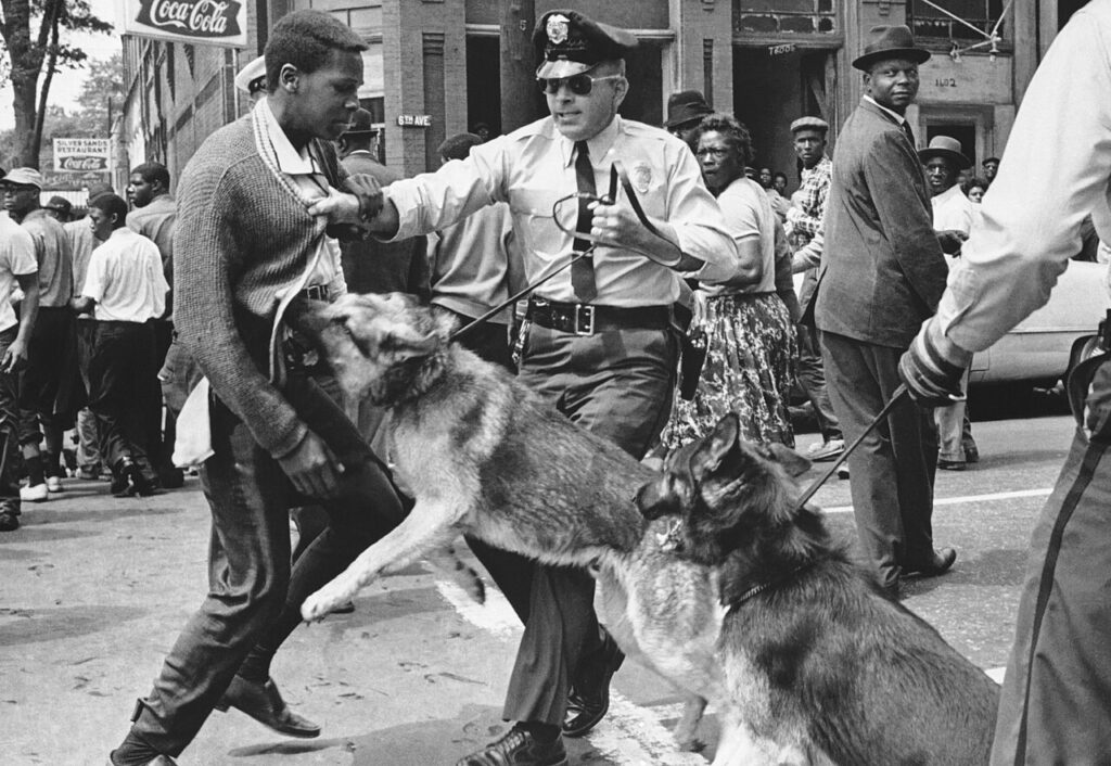 Walter Gadsden, a Black teenager and bystander during the Birmingham campaign, was brutally attacked by police dogs in Birmingham, Alabama, on 3 May 1963.
