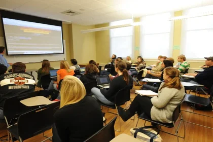 Anthropology class in Dinwiddie Hall