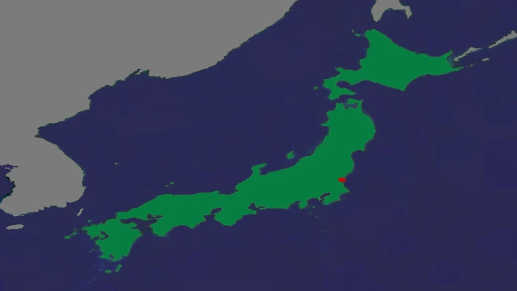 A map showing the location of the Tokaimura nuclear accident in Japan