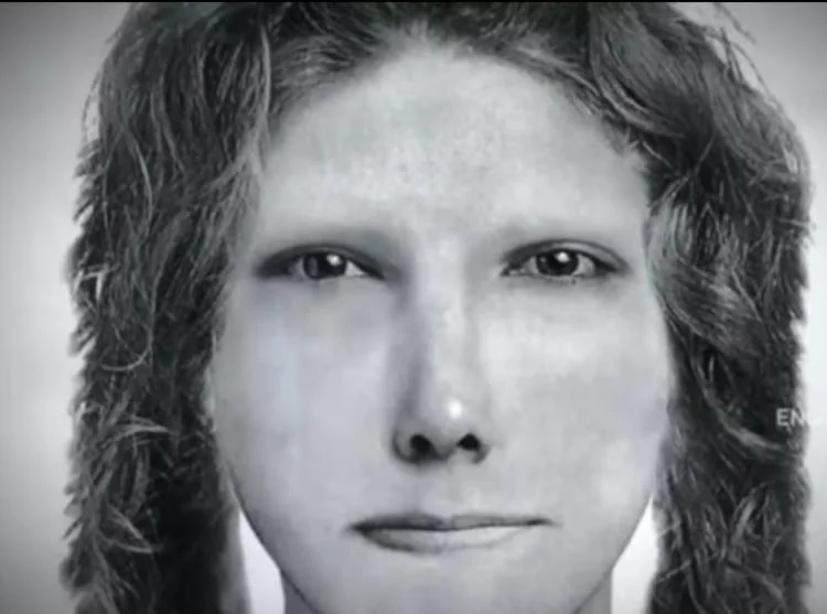 Police Composite Sketch of Misty Taylor. The sketch is in black and white and she has a neutral expression.