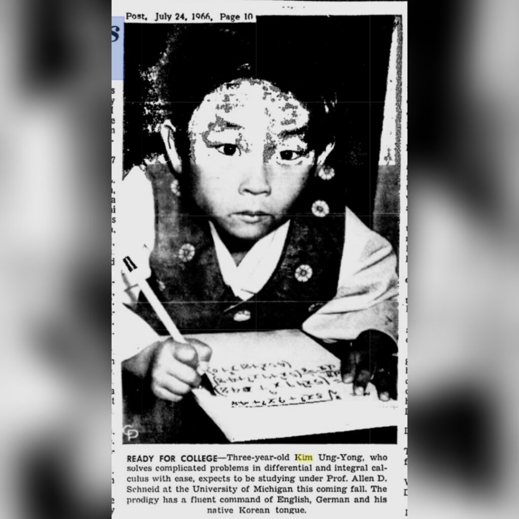 A July 1966 article in the Kingsport Post admires Ung-Yong's genius.