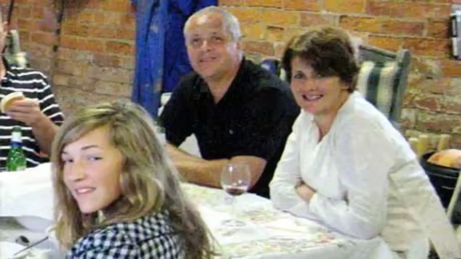 Christopher Foster, his wife Jill and their daughter Kirstie at a party