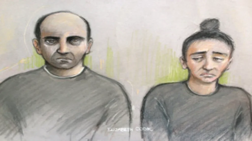 sketch of Ouissem Medouni and his partner, Sabrina Kouider