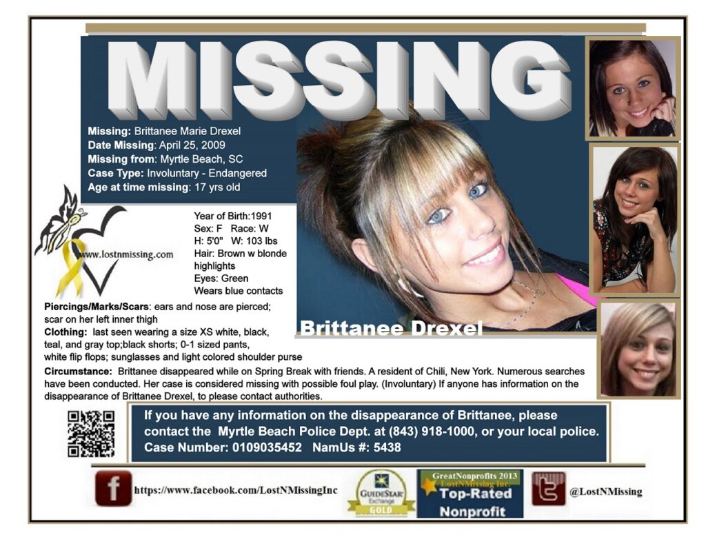 Brittanee Drexel's missing poster.