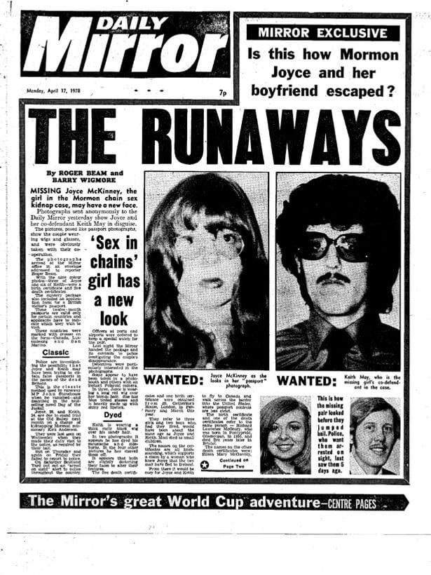A full page article that would be published by the Daily Mirror once May and McKinney had escaped, trying to figure out their escapade in detail. Image taken via Google News Archive, from The Daily Mirror.