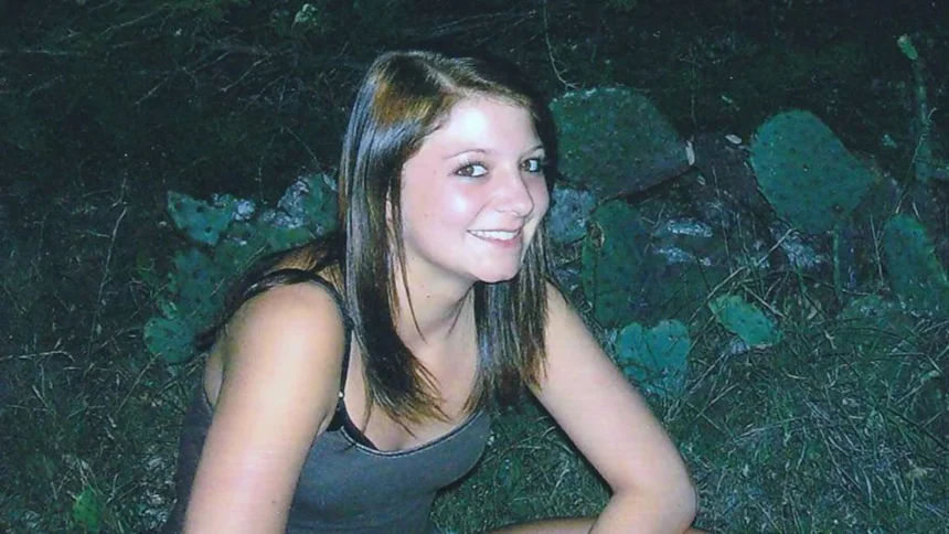 A missing persons investigation photograph showing 15-year-old Kayla Berg smiling outdoors