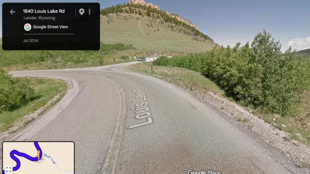 The route through Louis Lake Road to Frye Lake