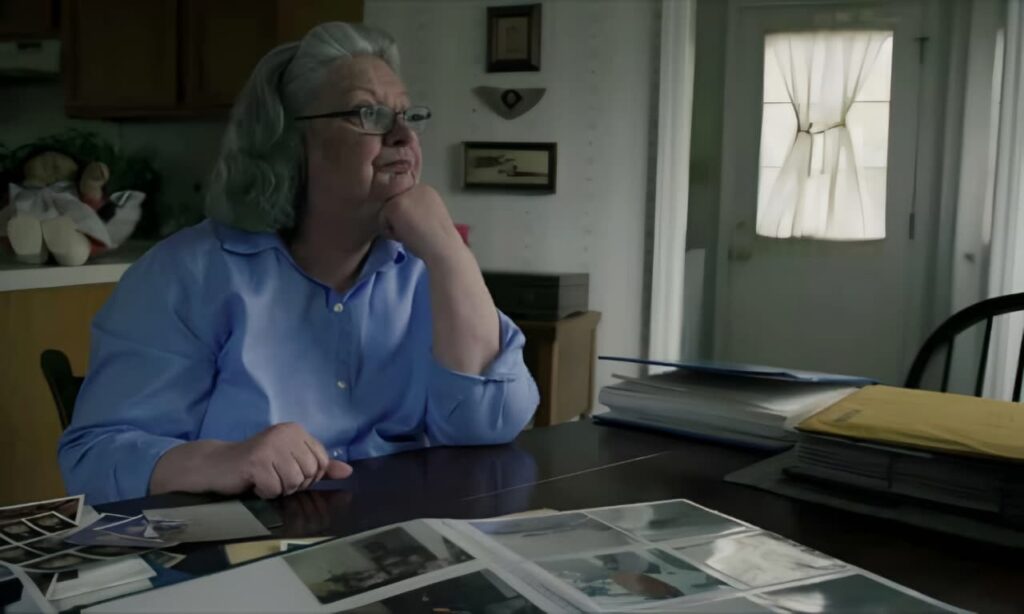Margie Pandos pictured during the course of the 2023 documentary 'Burden of Proof'. This image was taken from the 2023 HBO Docu-series, 'Burden of Proof', directed and produced by Cynthia Hill, based on Jennifer's disappearance.