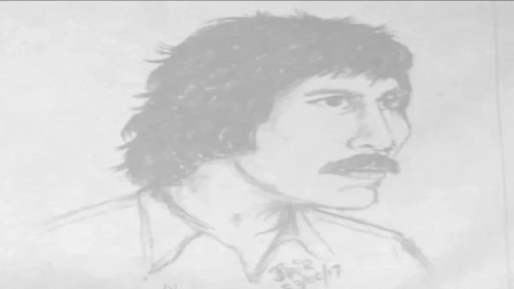 RCMP composite sketch of the unidentified man reportedly seen with Jo-Anne Pedersen at a Chilliwack payphone before her 1983 disappearance.
