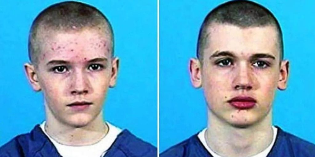 Police mugshots of Alex and Derek King after their arrests in 2001.
