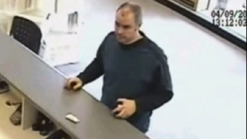 CCTV image of Graham Coutts at the storage facility where Jane Longhurst’s body had been kept.
