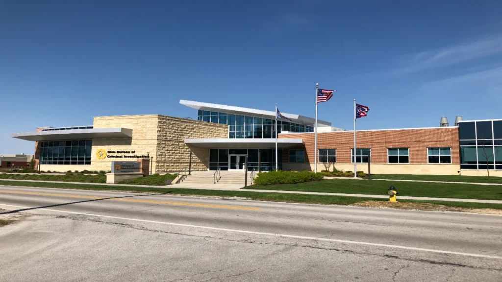 Exterior of the Ohio Bureau of Criminal Investigation office building.