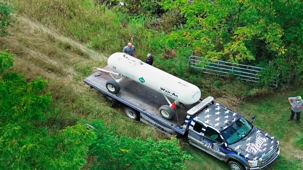 Fertilizer tank where investigators discovered Dee Warner’s remains in 2024.