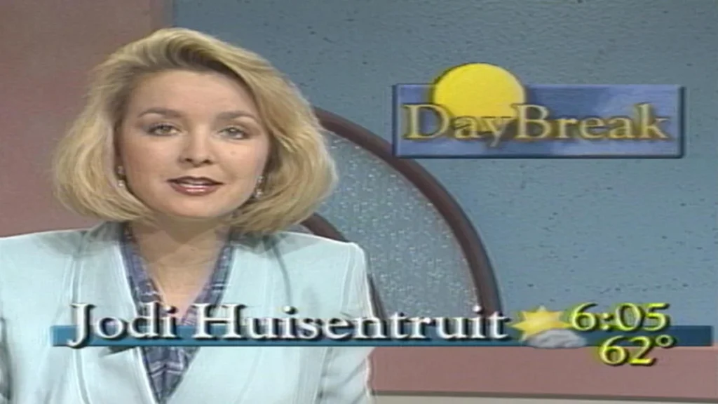 Jodi Huisentruit appearing on air as a news anchor at KIMT-TV before her 1995 disappearance.