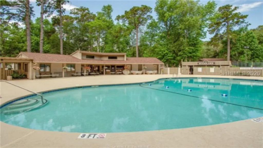 Community swimming pool at Woodlake Villas on Hilton Head Island, where Kristina Porco’s sweater was found.