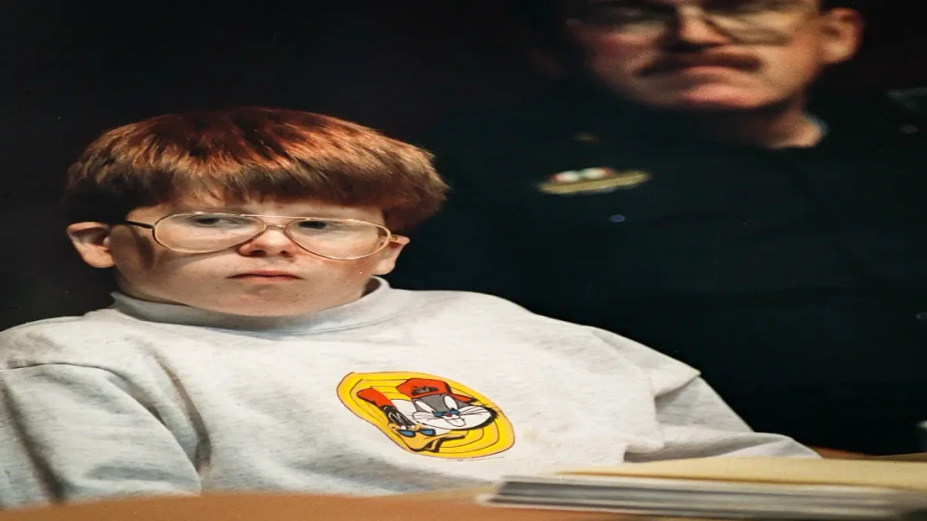 Four-year-old murder convict Eric Smith sits inside a Steuben County courtroom during his highly publicized August 1994 adult murder trial.