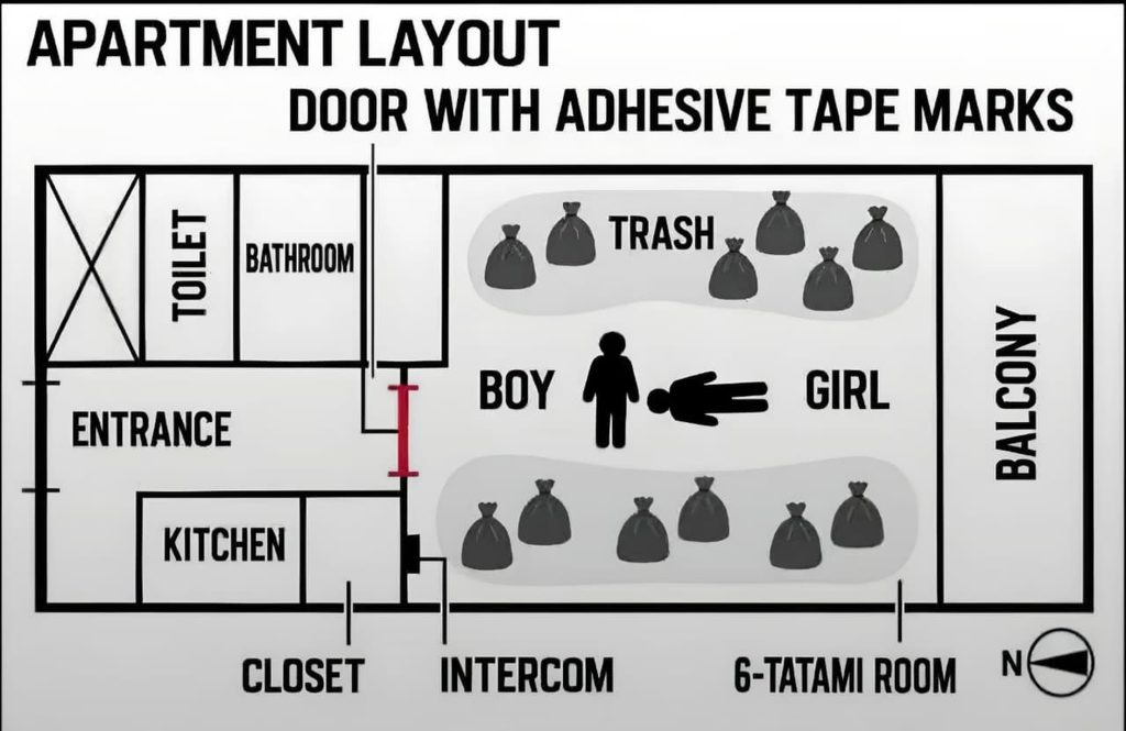 The layout of the apartment in which the two infants were found.