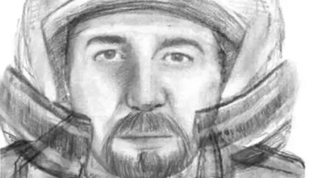 Portrait of the motorcyclist wanted in connection with the 2012 murders of the British-Iraqi family and a cyclist in the French Alps.