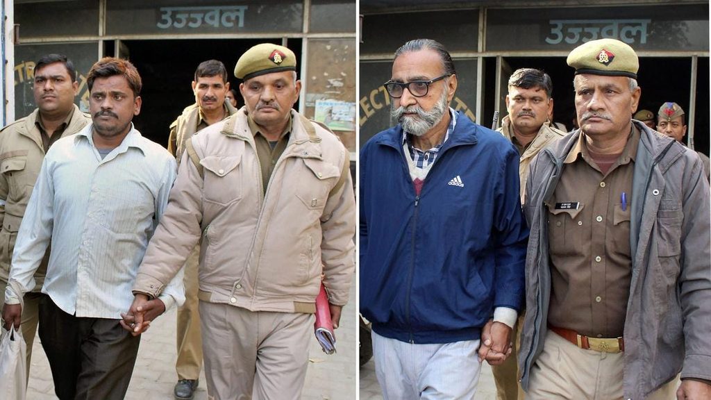 Surendra Koli and Moninder Singh Pandher during proceedings in the Nithari case. Image taken from The Hindu. 