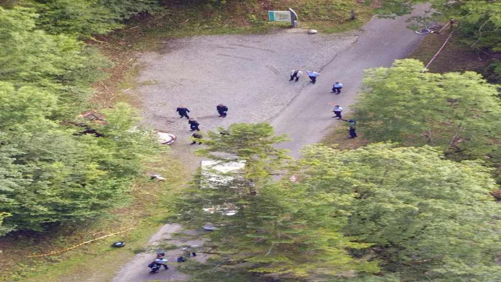 The murder scene of Le Martinet as photographed from above