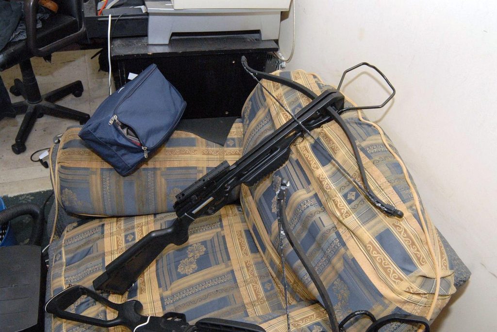 The infamous crossbow that police believe was used to commit the murders. Image taken from The Independent.