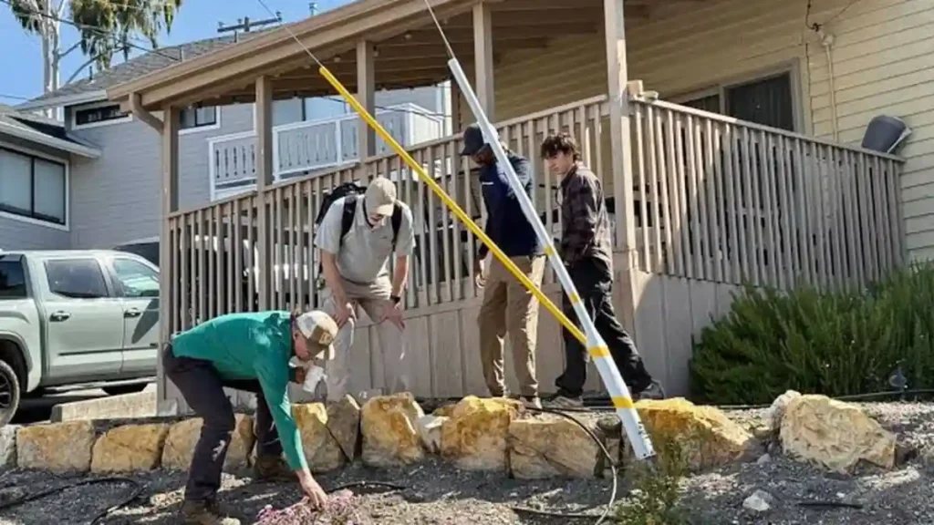 Investigators excavating the Flores family property.